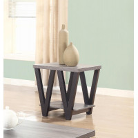 Coaster Furniture 705397 Higgins V-shaped End Table Black and Antique Grey